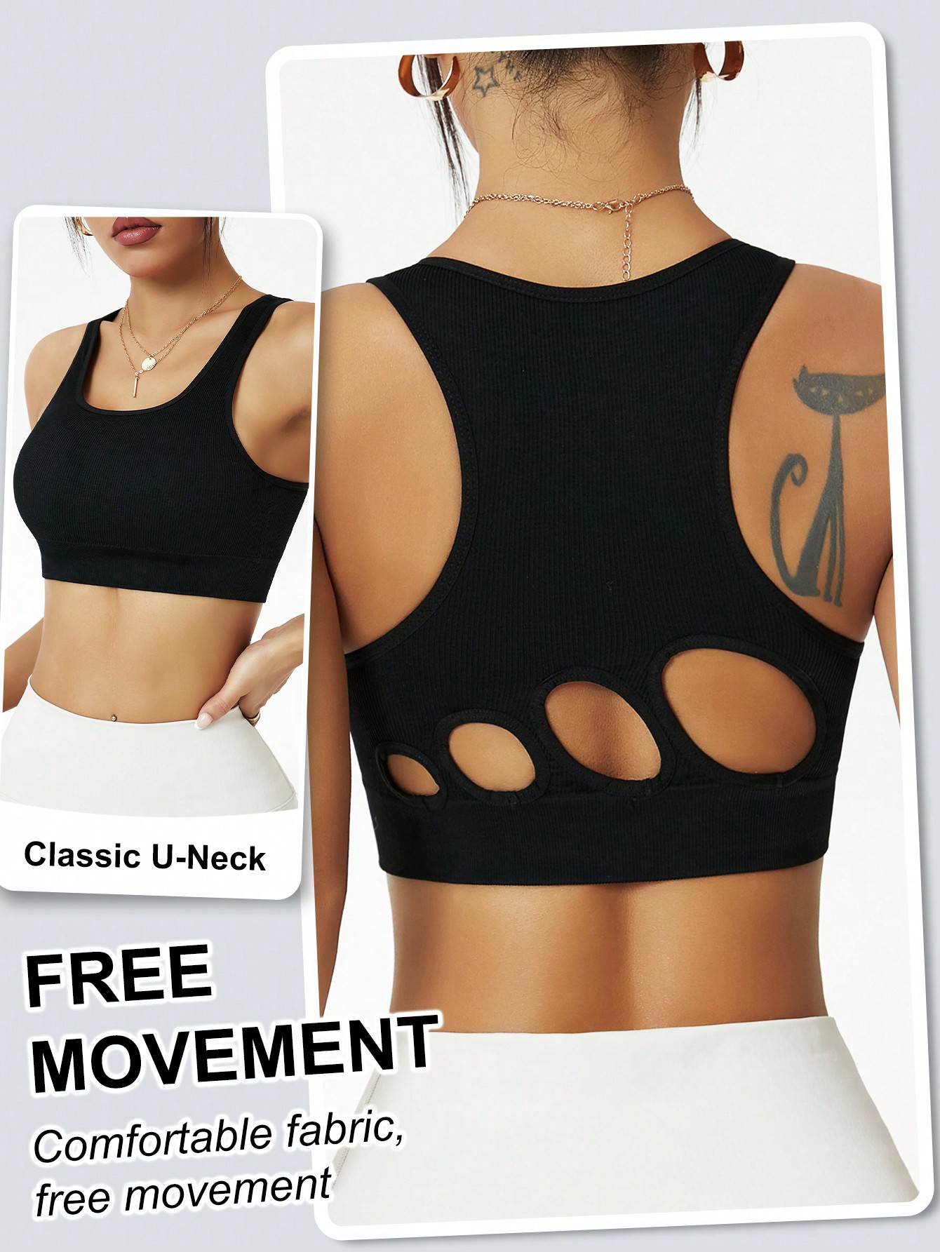 Seamless Ribbed Workout Tank Top - Bra Olahraga Wanita Tanpa Jahitan Model