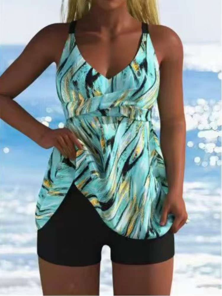 Swimwear - Pakaian Renang Pinggang Tinggi Baru Set