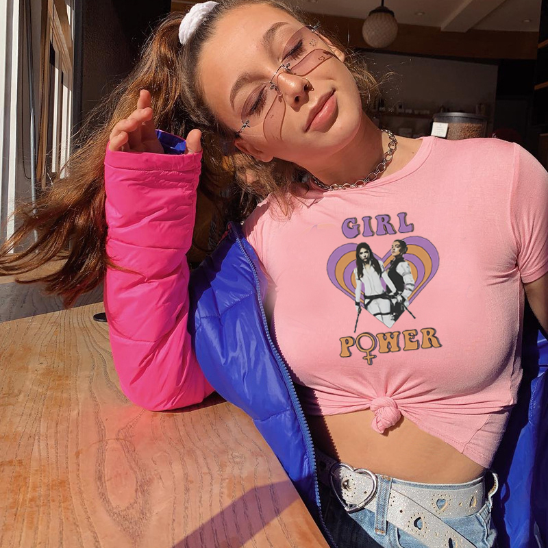 Y2K Kaus Bayi Crop Kaus Daya P - Y2K Graphic Baby Tee Crop ulasan dan harga