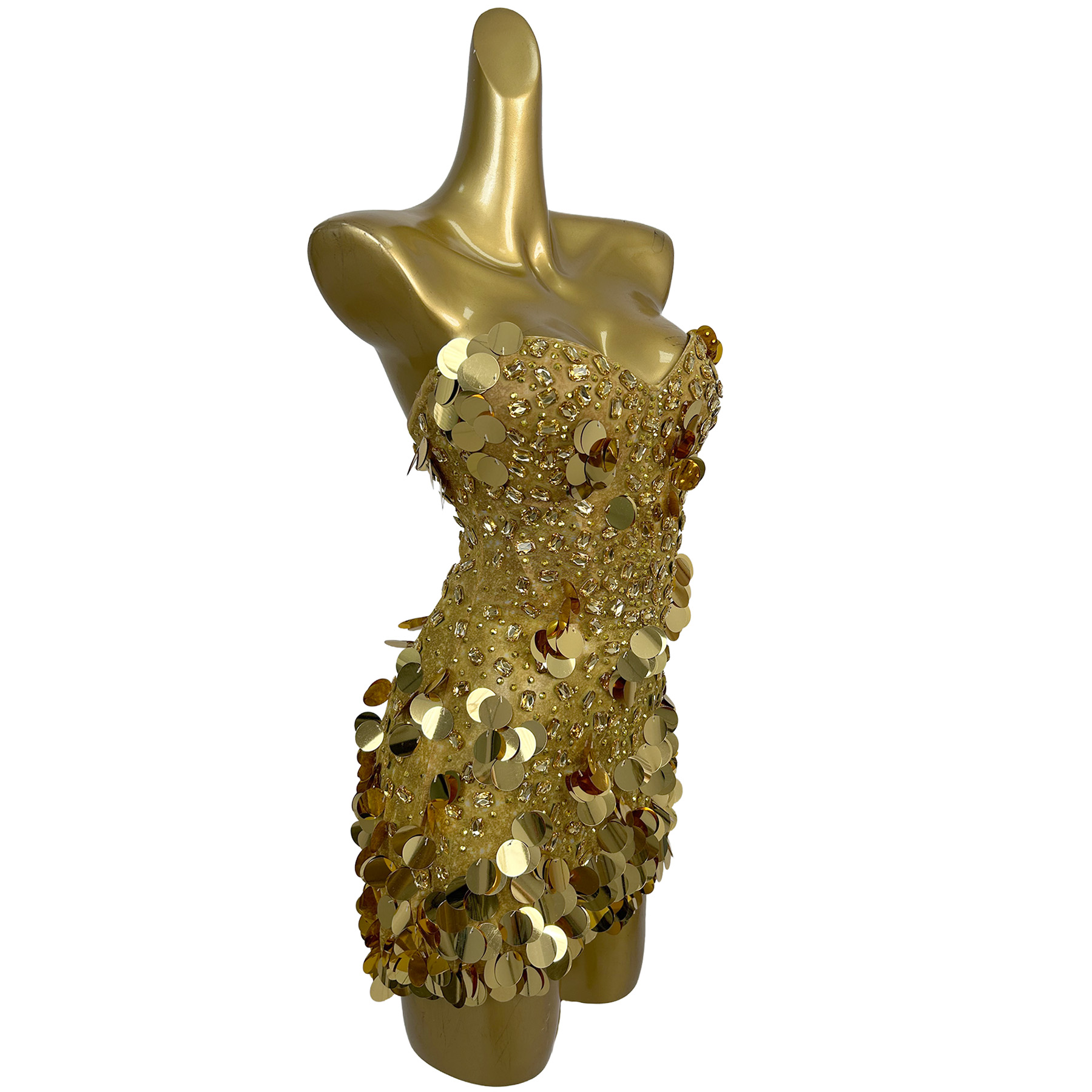 Gaun Mini Tanpa Tali dengan Kr - Sparkly Rhinestone Club Party Dress ulasan dan harga