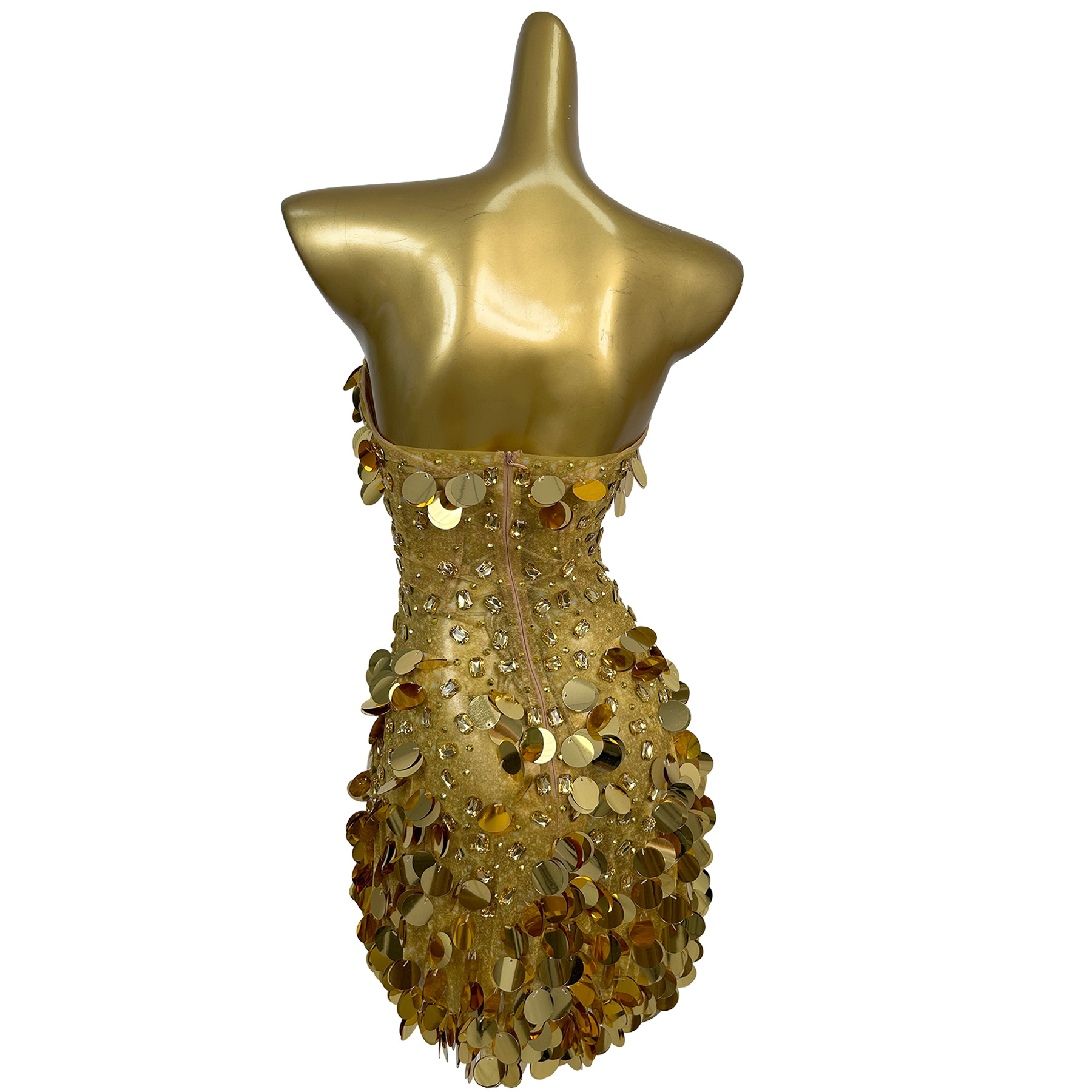 Gaun Mini Tanpa Tali dengan Kr - Sparkly Rhinestone Club Party Dress ulasan dan harga