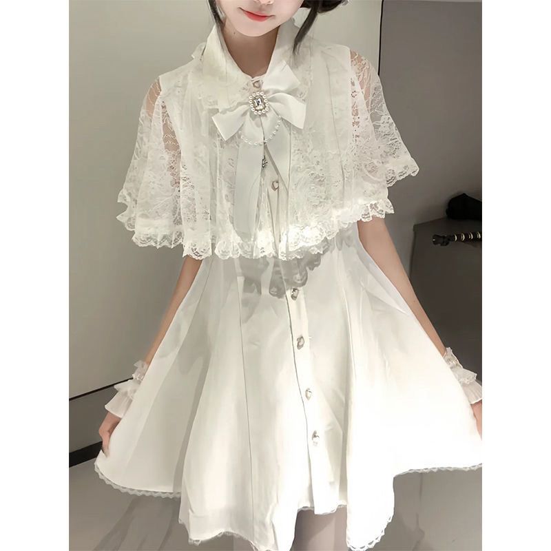 Gaun Pita Berhias Batu Rhinest - Korean Style A Line Shirt Dress ulasan dan harga