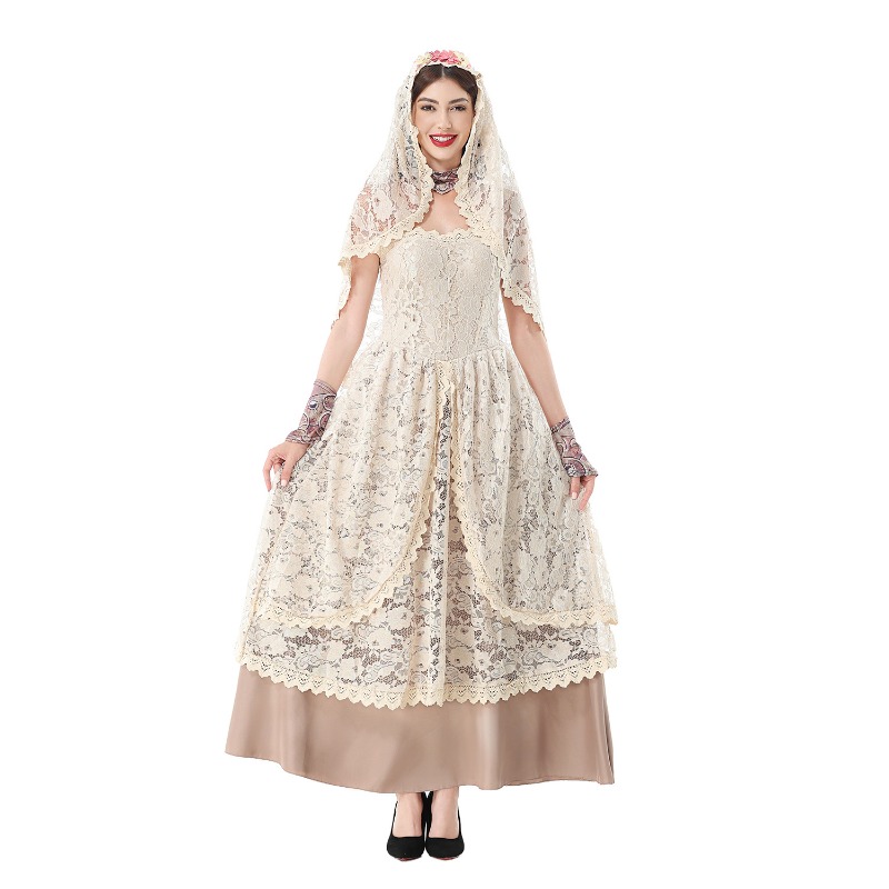 Gaun Maxi Berenda Vintage untu - Dresses ulasan dan harga