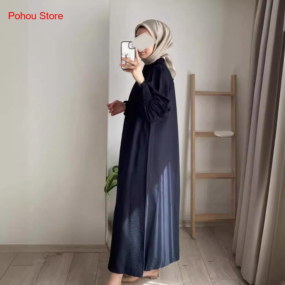 Gaun Kemeja Gaya Korea Wanita, - Korean Style A Line Shirt Dress ulasan dan harga