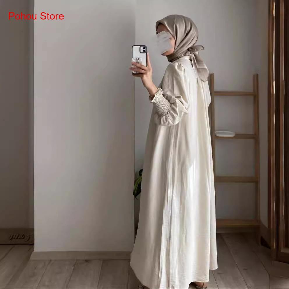 Gaun Kemeja Gaya Korea Wanita, - Korean Style A Line Shirt Dress ulasan dan harga