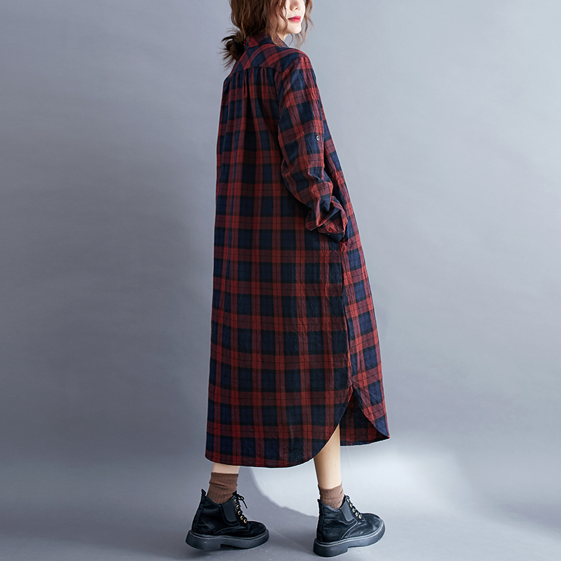 Gaun Kemeja Lengan Panjang Mot - Korean Style A Line Shirt Dress ulasan dan harga