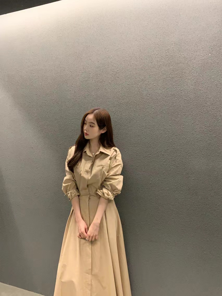 Gaun Kemeja Lengan Panjang Ele - Korean Style A Line Shirt Dress ulasan dan harga
