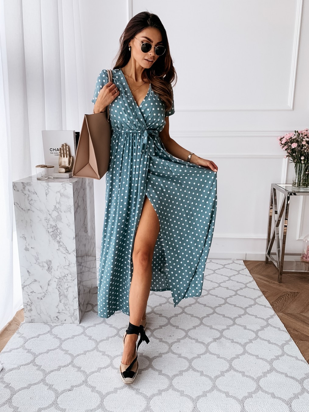 Gaun Maxi lengan pendek wanita - French Vintage Floral Midi Dress ulasan dan harga